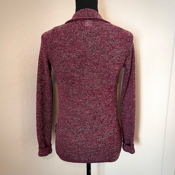 • Kirra Magenta & Gray Marbled Knit Open Cardigan • - Picture 4 of 7